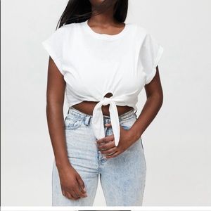urban outfitters BDG cropped tie front t shirt